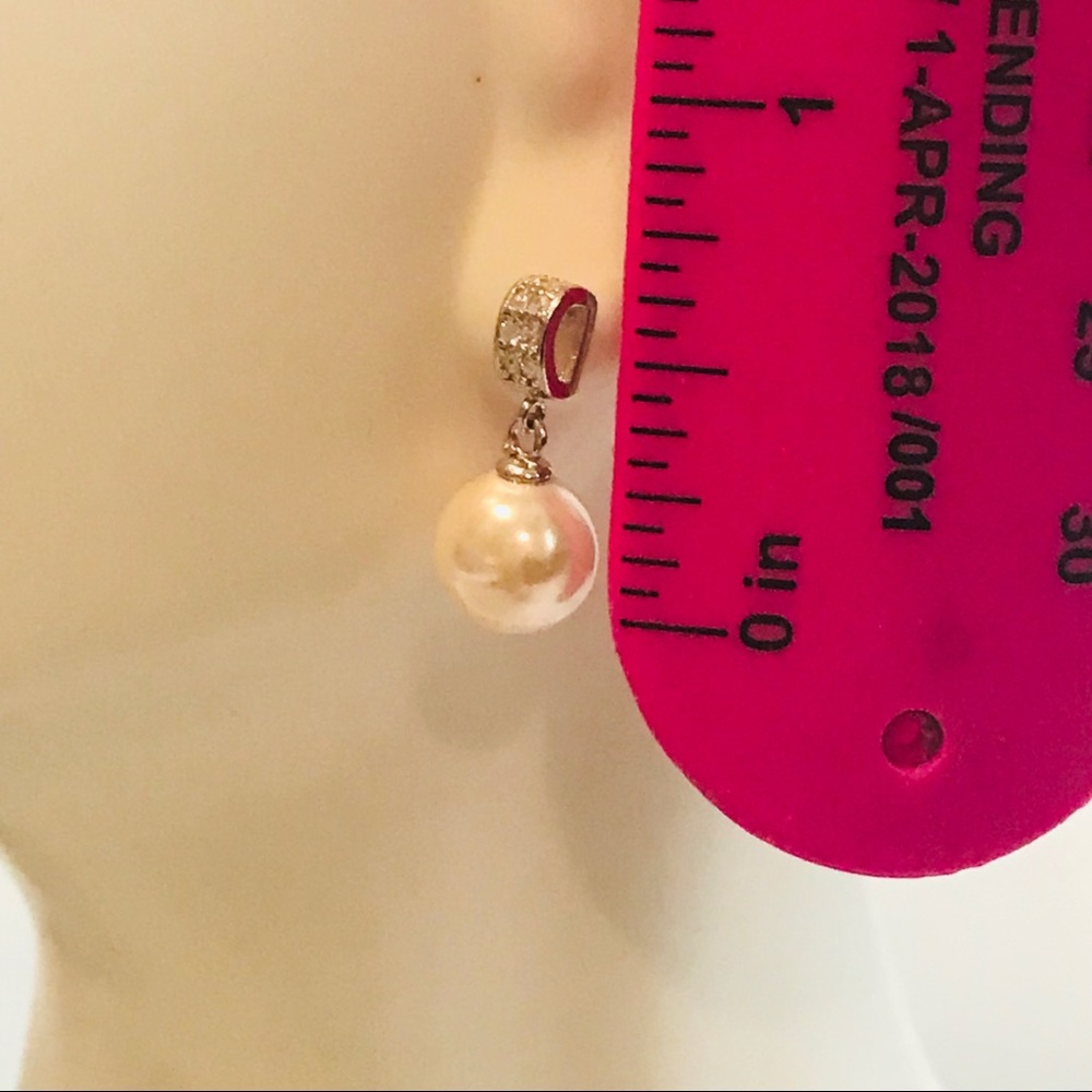 Sterling Silver Pearl Drop Earrings - Picture 5 of 8